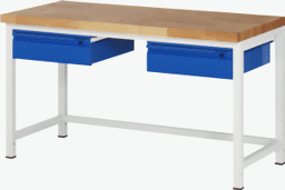 Zeige Details für Werkbank Basic-8, 1500x700x840 mm LxTxH mit 2 Schubladen Bild von Werkbank Basic-8, 1500x700x840 mm LxTxH mit 2 Schubladen
