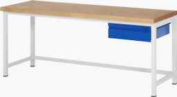 Zeige Details für Werkbank Basic-8, 2000x700x840-1040 mm LxTxH, mit Schublade Bild von Werkbank Basic-8, 2000x700x840-1040 mm LxTxH, mit Schublade