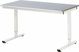Zeige Details für Arbeitstisch Serie RHE, B 1500 x T 800 x H 740-1040 mm, Stahlblechbelag-Platte 25 mm
 Bild von Arbeitstisch Serie RHE, B 1500 x T 800 x H 740-1040 mm, Stahlblechbelag-Platte 25 mm