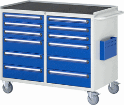 Zeige Details für Montagewagen Modell LL5.9.9, B 1145 x T 650 x H 975mm, Metall-Top 25 mm mit Anti-Rutsch-Matte  Bild von Montagewagen Modell LL5.9.9, B 1145 x T 650 x H 975mm, Metall-Top 25 mm mit Anti-Rutsch-Matte
