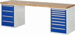 Zeige Details für Werkbank Modell 7822, B 2500xT 700xH 840mm, Buche-Massiv-Platte 40 mm Bild von Werkbank Modell 7822, B 2500xT 700xH 840mm, Buche-Massiv-Platte 40 mm