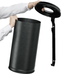 Zeige Details für Wand-Abfallbehälter Alu-antik-silber, 20 Liter, 250x500 mm ØxH Bild von Wand-Abfallbehälter Alu-antik-silber, 20 Liter, 250x500 mm ØxH