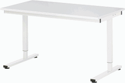 Zeige Details für Arbeitstisch Serie RHE, B 1500 x T 800 x H 740-1040 mm, Melaminbeschichtete-Platte 22 mm
 Bild von Arbeitstisch Serie RHE, B 1500 x T 800 x H 740-1040 mm, Melaminbeschichtete-Platte 22 mm