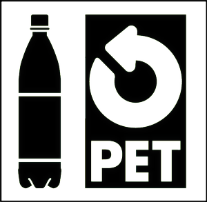 Bild von Logo Etikette für PET-Abfall