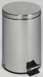 Zeige Details für Tretabfallsammler 5 Liter, Edelstahl poliert
 Bild von Tretabfallsammler 5 Liter, Edelstahl poliert