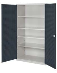 Zeige Details für Grossvolumenschrank 1950x1130x590 mm HxBxT, Korpus RAL 7035 lichtgrau, Türen RAL 7016 anthrazitgrau Bild von Grossvolumenschrank 1950x1130x590 mm HxBxT, Korpus RAL 7035 lichtgrau, Türen RAL 7016 anthrazitgrau