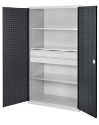 Zeige Details für Grossvolumenschrank 1950x1130x590 mm HxBxT, Korpus RAL 7035 lichtgrau, Türen RAL 7016 anthrazitgrau Bild von Grossvolumenschrank 1950x1130x590 mm HxBxT, Korpus RAL 7035 lichtgrau, Türen RAL 7016 anthrazitgrau