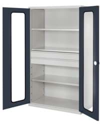 Zeige Details für Grossvolumenschrank 1950x1130x590 mm HxBxT, Korpus RAL 7035 lichtgrau, Türen RAL 7016 anthrazitgrau Bild von Grossvolumenschrank 1950x1130x590 mm HxBxT, Korpus RAL 7035 lichtgrau, Türen RAL 7016 anthrazitgrau