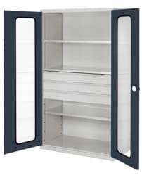 Zeige Details für Grossvolumenschrank 1950x1130x590 mm HxBxT, Korpus RAL 7035 lichtgrau, Türen RAL 7016 anthrazitgrau Bild von Grossvolumenschrank 1950x1130x590 mm HxBxT, Korpus RAL 7035 lichtgrau, Türen RAL 7016 anthrazitgrau
