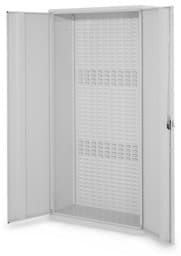 Zeige Details für Schlitzplattenschrank mit Vollblechtüren, 1950x1000x410 mm HxBxT, Korpus RAL 7035 lichtgrau, Türen RAL 7035 lichtgrau Bild von Schlitzplattenschrank mit Vollblechtüren, 1950x1000x410 mm HxBxT, Korpus RAL 7035 lichtgrau, Türen RAL 7035 lichtgrau