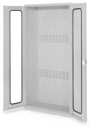 Zeige Details für Schlitzplattenschrank mit Sichtfenstertüren, 1950x1000x410 mm HxBxT, Korpus RAL 7035 lichtgrau, Türen RAL 7035 lichtgrau Bild von Schlitzplattenschrank mit Sichtfenstertüren, 1950x1000x410 mm HxBxT, Korpus RAL 7035 lichtgrau, Türen RAL 7035 lichtgrau