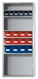 Zeige Details für Ordnungsschrank mit Lagersichtkästen, 1950x950x400 mm HxBxT, Modell 42, RAL 7035 lichtgrau Bild von Ordnungsschrank mit Lagersichtkästen, 1950x950x400 mm HxBxT, Modell 42, RAL 7035 lichtgrau