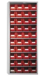 Zeige Details für Ordnungsschrank mit Lagersichtkästen, 1600x690x285 mm HxBxT, Modell 22, RAL 7035 lichtgrau Bild von Ordnungsschrank mit Lagersichtkästen, 1600x690x285 mm HxBxT, Modell 22, RAL 7035 lichtgrau