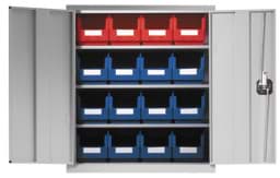 Zeige Details für Ordnungsschrank mit Lagersichtkästen, 780x690x285 mm HxBxT, Modell 12, RAL 7035 lichtgrau Bild von Ordnungsschrank mit Lagersichtkästen, 780x690x285 mm HxBxT, Modell 12, RAL 7035 lichtgrau