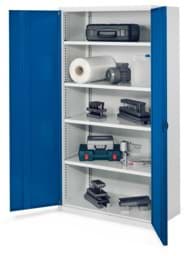 Zeige Details für Schwerlastschrank 1950x1000x600 mm HxBxT, Vollblechtüren, 4 Fachböden B 1000 mm, TL 160 kg, Korpus RAL 7035 lichtgrau, Türen RAL 5010 enzianblau Bild von Schwerlastschrank 1950x1000x600 mm HxBxT, Vollblechtüren, 4 Fachböden B 1000 mm, TL 160 kg, Korpus RAL 7035 lichtgrau, Türen RAL 5010 enzianblau