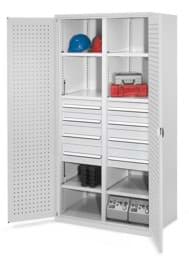 Zeige Details für Schwerlastschrank mit Mitteltrennwand 1950x1000x600 mm HxBxT, Lochplattentüren Bild von Schwerlastschrank mit Mitteltrennwand 1950x1000x600 mm HxBxT, Lochplattentüren