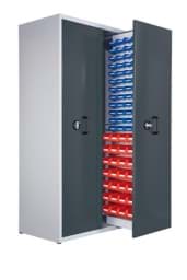 Zeige Details für Zugwagenschrank, 2 Auszüge, 2000x1100x600 mm HxBxT, mit Schlitzplatte Bild von Zugwagenschrank, 2 Auszüge, 2000x1100x600 mm HxBxT, mit Schlitzplatte