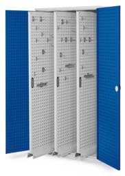 Zeige Details für Vertikalschrank 1950x1000x600 mm HxBxT, 3 Auszüge, Korpus RAL 7035 lichtgrau, Türen RAL 5010 enzianblau Bild von Vertikalschrank 1950x1000x600 mm HxBxT, 3 Auszüge, Korpus RAL 7035 lichtgrau, Türen RAL 5010 enzianblau