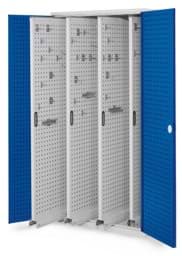 Zeige Details für Vertikalschrank 1950x1000x600 mm HxBxT, 4 Auszüge, Korpus RAL 7035 lichtgrau, Türen RAL 5010 enzianblau Bild von Vertikalschrank 1950x1000x600 mm HxBxT, 4 Auszüge, Korpus RAL 7035 lichtgrau, Türen RAL 5010 enzianblau