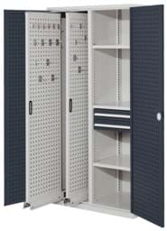 Zeige Details für Vertikalschrank 1950x1000x600 mm HxBxT, 2 Auszüge, 3 Fachböden Breite 500 mm, 2 Schublade Höhe 100x Breite 500 mm, Korpus RAL 7035 lichtgrau, Türen RAL 7016 anthrazitgrau Bild von Vertikalschrank 1950x1000x600 mm HxBxT, 2 Auszüge, 3 Fachböden Breite 500 mm, 2 Schublade Höhe 100x Breite 500 mm, Korpus RAL 7035 lichtgrau, Türen RAL 7016 anthrazitgrau