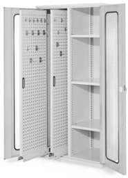 Zeige Details für Vertikalschrank 1950x1000x600 mm HxBxT, 2 Auszüge, 3 Fachböden Breite 500 mm, Korpus RAL 7035 lichtgrau, Türen RAL 7035 lichtgrau Bild von Vertikalschrank 1950x1000x600 mm HxBxT, 2 Auszüge, 3 Fachböden Breite 500 mm, Korpus RAL 7035 lichtgrau, Türen RAL 7035 lichtgrau