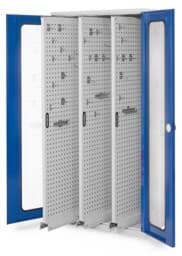 Zeige Details für Vertikalschrank 1950x1000x600 mm HxBxT, 3 Auszüge, Korpus RAL 7035 lichtgrau, Türen RAL 5010 enzianblau Bild von Vertikalschrank 1950x1000x600 mm HxBxT, 3 Auszüge, Korpus RAL 7035 lichtgrau, Türen RAL 5010 enzianblau