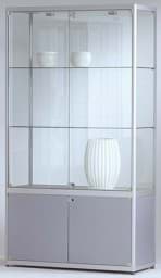 Zeige Details für Standvitrine mit Staufach 1820x800x400 mm HxBxT mit 4-seitiger ESG-Verglasung Bild von Standvitrine mit Staufach 1820x800x400 mm HxBxT mit 4-seitiger ESG-Verglasung