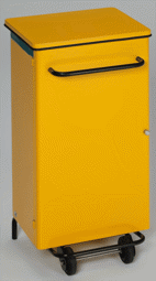 Zeige Details für Hygiene-Abfallsammler 90 Liter mit Pedal, fahrbar, gelb
 Bild von Hygiene-Abfallsammler 90 Liter mit Pedal, fahrbar, gelb