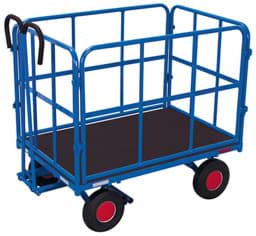 Zeige Details für Handpritschenwagen, 940x640 mm BxT, 4 Rohrgitterwände Bild von Handpritschenwagen, 940x640 mm BxT, 4 Rohrgitterwände