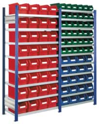 Zeige Details für Sichtlagerkästen Grund-/Anbauregal, Modell 16, Profile RAL 5010 enzianblau Bild von Sichtlagerkästen Grund-/Anbauregal, Modell 16, Profile RAL 5010 enzianblau