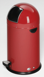 Zeige Details für Abfallsammler 22 Liter mit Edelstahl Einwurfklappe, Farbe RAL 3000 feuerrot
 Bild von Abfallsammler 22 Liter mit Edelstahl Einwurfklappe, Farbe RAL 3000 feuerrot