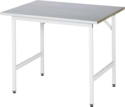 Zeige Details für Arbeitstisch, B 1000 x T 800 x H 800-850 mm, Stahlblechbelag-Platte 25 mm Bild von Arbeitstisch, B 1000 x T 800 x H 800-850 mm, Stahlblechbelag-Platte 25 mm