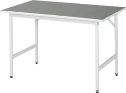 Zeige Details für Arbeitstisch, B 1250 x T 800 x H 800-850 mm, Linoleum-/Universal-Platte 25 mm Bild von Arbeitstisch, B 1250 x T 800 x H 800-850 mm, Linoleum-/Universal-Platte 25 mm