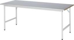 Zeige Details für Arbeitstisch, B 2000 x T 800 x H 800-850 mm, Stahlblechbelag-Platte 25 mm Bild von Arbeitstisch, B 2000 x T 800 x H 800-850 mm, Stahlblechbelag-Platte 25 mm