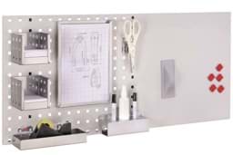 Zeige Details für Office Set 2, 1 x Loch-/Magnetplatte RAL 7035 lichtgrau Bild von Office Set 2, 1 x Loch-/Magnetplatte RAL 7035 lichtgrau