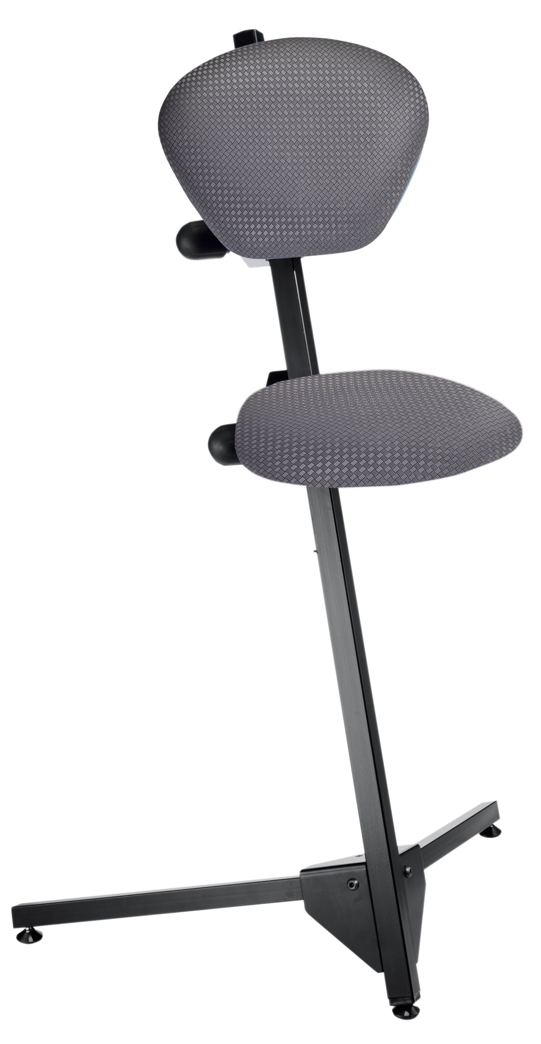 Bild von Stehhilfe mit Sitzfläche Bezug Techno, Sitz- und Rückenlehne einstellbar, Gestellfarbe RAL 9005 tiefschwarz
