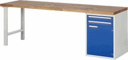 Zeige Details für Werkbank Modell 7503, B 2500 x T 700 x H 840 mm, Buche-Massiv-Platte 40 mm Bild von Werkbank Modell 7503, B 2500 x T 700 x H 840 mm, Buche-Massiv-Platte 40 mm