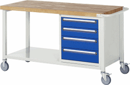 Zeige Details für Fahrbare Werkbank Modell 8162, B 1500xT 700xH 880-1080mm, Buche-Massiv-Platte 40mm Bild von Fahrbare Werkbank Modell 8162, B 1500xT 700xH 880-1080mm, Buche-Massiv-Platte 40mm