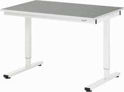 Zeige Details für Arbeitstisch Serie RHE, B 1250 x T 800 x H 740-1040 mm, Linoleum-/Universal-Platte 25 mm Bild von Arbeitstisch Serie RHE, B 1250 x T 800 x H 740-1040 mm, Linoleum-/Universal-Platte 25 mm
