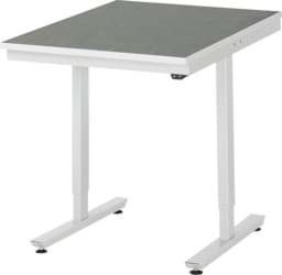 Zeige Details für Arbeitstisch 750x1000x720-1120 mm BxTxH mit Linoleum-Platte 25 mm (2 mm Linoleumbelag) Bild von Arbeitstisch 750x1000x720-1120 mm BxTxH mit Linoleum-Platte 25 mm (2 mm Linoleumbelag)