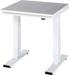 Zeige Details für Arbeitstisch 750x800x720-1120 mm BxTxH mit Linoleum-Platte 25 mm (2 mm Linoleumbelag) Bild von Arbeitstisch 750x800x720-1120 mm BxTxH mit Linoleum-Platte 25 mm (2 mm Linoleumbelag)