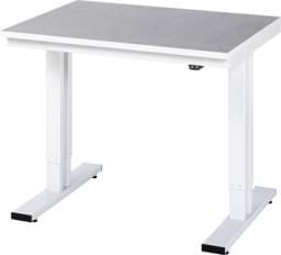Zeige Details für Arbeitstisch 1000x800x720-1120 mm BxTxH mit Linoleum-Platte 25 mm (2 mm Linoleumbelag) Bild von Arbeitstisch 1000x800x720-1120 mm BxTxH mit Linoleum-Platte 25 mm (2 mm Linoleumbelag)
