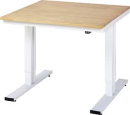 Zeige Details für Arbeitstisch 1000x1000x720-1120 mm BxTxH mit Buche-Massiv-Platte 25 mm Bild von Arbeitstisch 1000x1000x720-1120 mm BxTxH mit Buche-Massiv-Platte 25 mm