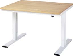 Zeige Details für Arbeitstisch 1250x1000x720-1120 mm BxTxH mit Buche-Massiv-Platte 25 mm Bild von Arbeitstisch 1250x1000x720-1120 mm BxTxH mit Buche-Massiv-Platte 25 mm