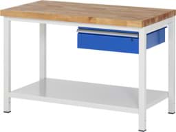 Zeige Details für Werkbank fixe Höhe, B 1250xT 700xH 840mm, Buche-Massiv-Platte 40mm Bild von Werkbank fixe Höhe, B 1250xT 700xH 840mm, Buche-Massiv-Platte 40mm