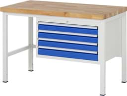 Zeige Details für Werkbank Modell 8233, B 1250xT 700xH 840mm, Buche-Massiv-Platte 40mm Bild von Werkbank Modell 8233, B 1250xT 700xH 840mm, Buche-Massiv-Platte 40mm