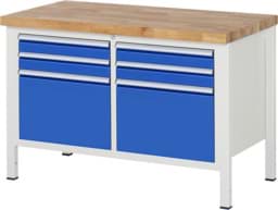 Zeige Details für Werkbank Modell 8474, B 1250xT 700xH 840mm, Buche-Massiv-Platte 40mm Bild von Werkbank Modell 8474, B 1250xT 700xH 840mm, Buche-Massiv-Platte 40mm