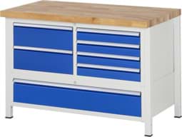 Zeige Details für Werkbank Modell 8931, B 1250xT 700xH 840mm, Buche-Massiv-Platte 40mm Bild von Werkbank Modell 8931, B 1250xT 700xH 840mm, Buche-Massiv-Platte 40mm