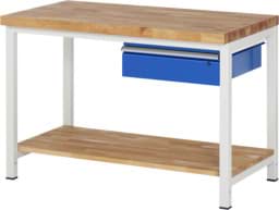 Zeige Details für Werkbank verstellbare Höhe, B 1250xT 700xH 840-1040mm, Buche-Massiv-Platte 40mm Bild von Werkbank verstellbare Höhe, B 1250xT 700xH 840-1040mm, Buche-Massiv-Platte 40mm