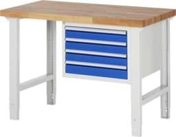 Zeige Details für Werkbank Modell 7000, B 1250 x T 700 x H 790-1140 mm, Buche-Massiv-Platte 40 mm Bild von Werkbank Modell 7000, B 1250 x T 700 x H 790-1140 mm, Buche-Massiv-Platte 40 mm